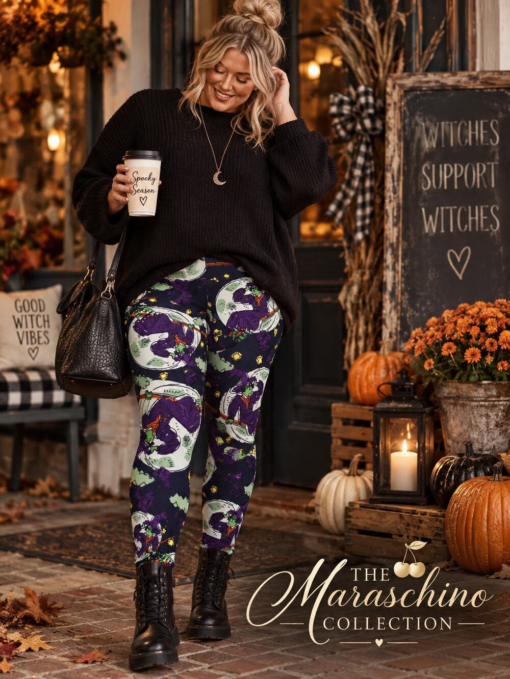 LuLaRoe Tall & Curvy Halloween Witch Leggings Plus Size Spooky Moon NWOT